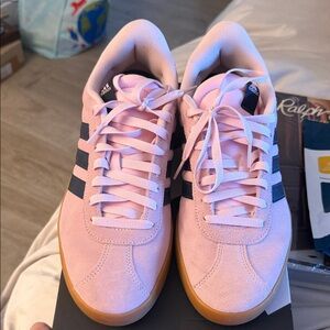 Adidas Women's Pink and Navy Sneakers VL Court 3.0